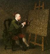 William Hogarth Self Portrait at the Easel oil painting on canvas